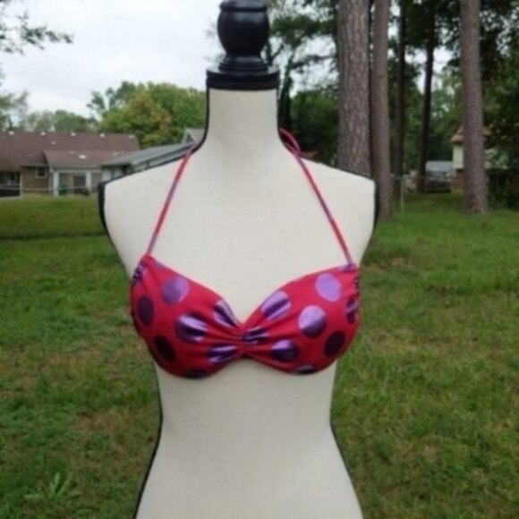 Victoria's Secret Other - Victoria's Secret Red Purple Polka Dot Bikini XS